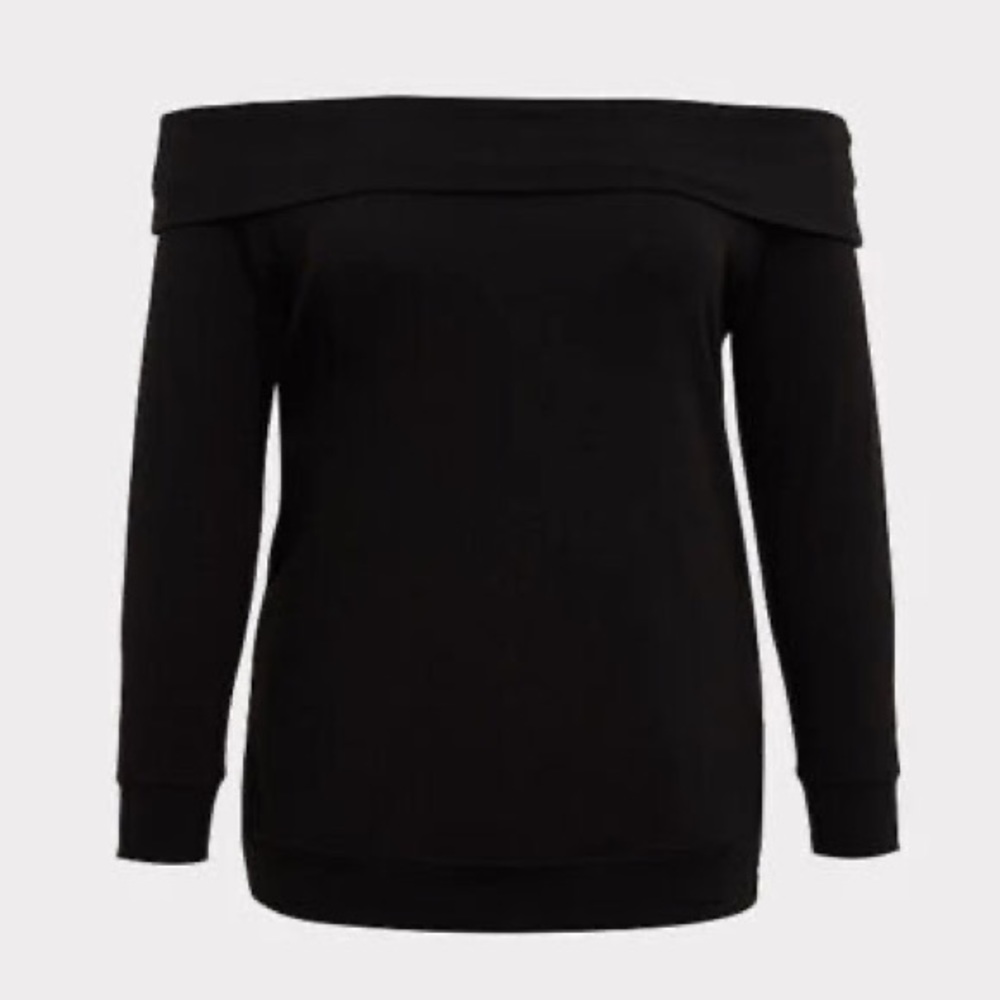 Torrid Off Shoulder Black Sweater; Size 0 (12)